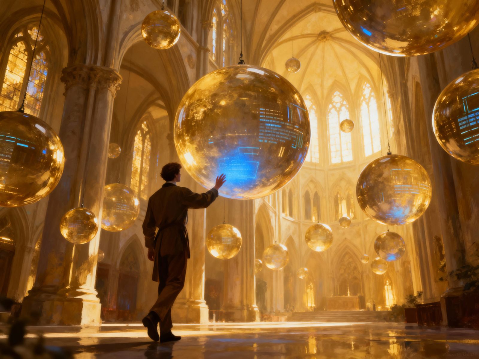 Vast Cathedral of Light Digital Archive with Floating Memori...