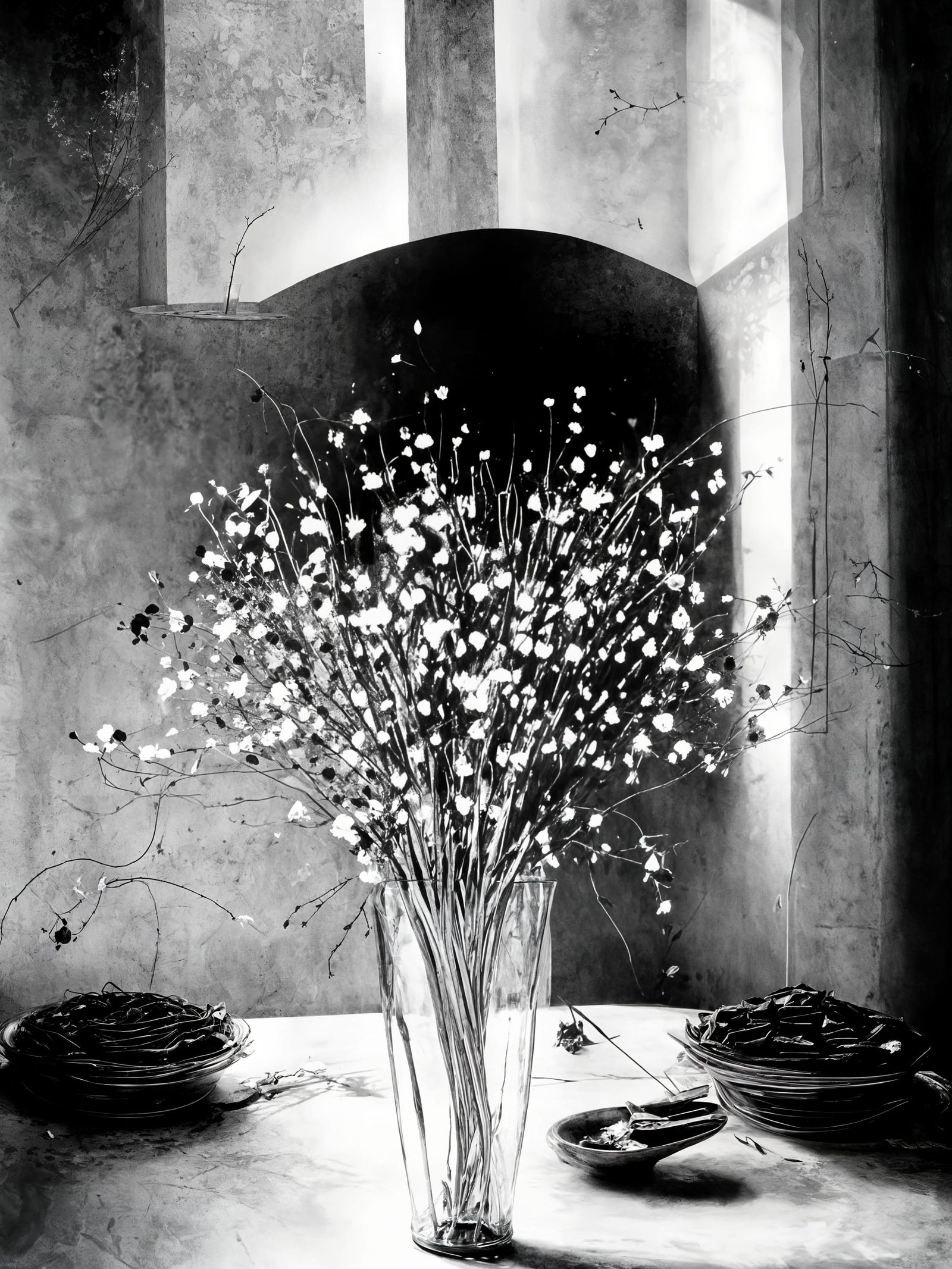 Stark Flowers in Copper Bucket: Hyperreal Painting