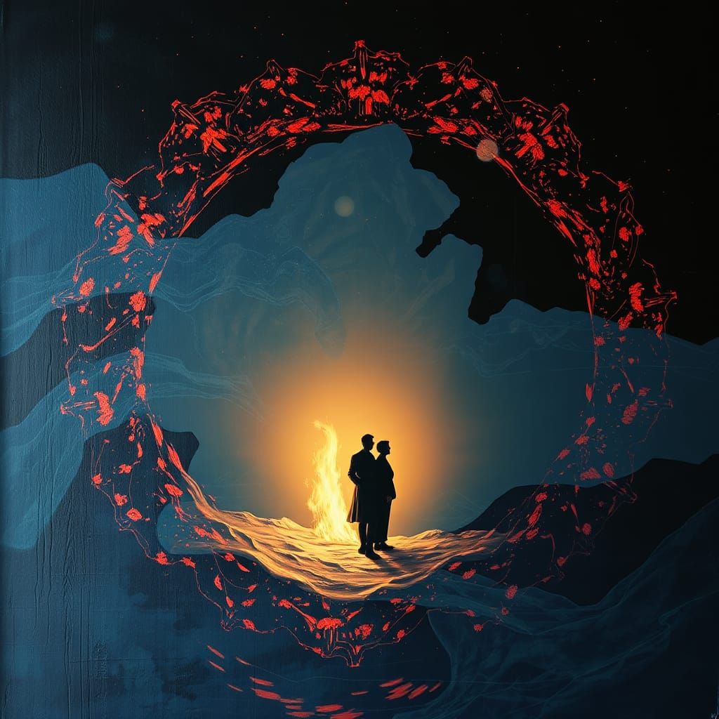 Ouroboros and Midgårdsormen in Impasto Photography