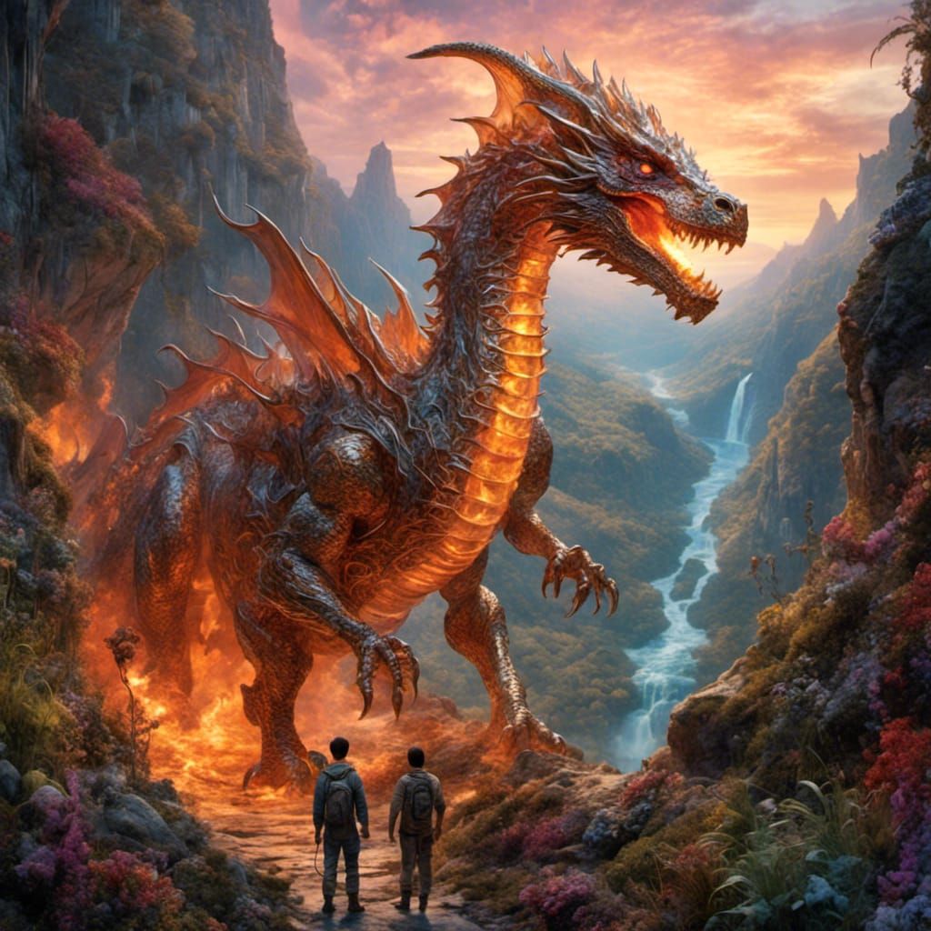 Astronaut and Dragon Stare into Earth's Core