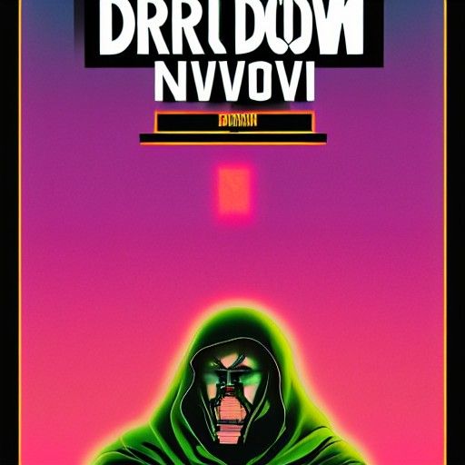 Dr. Doom Movie Poster in Synthwave Style