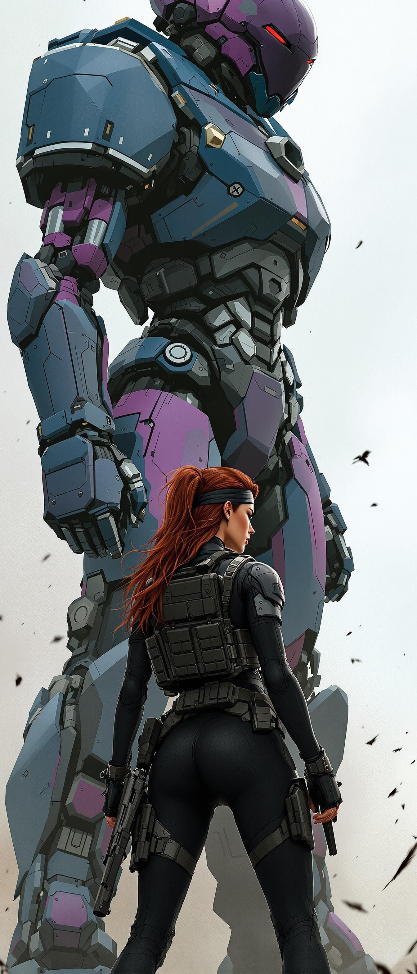 Pixelated Black Widow Meets Metal Gear REX