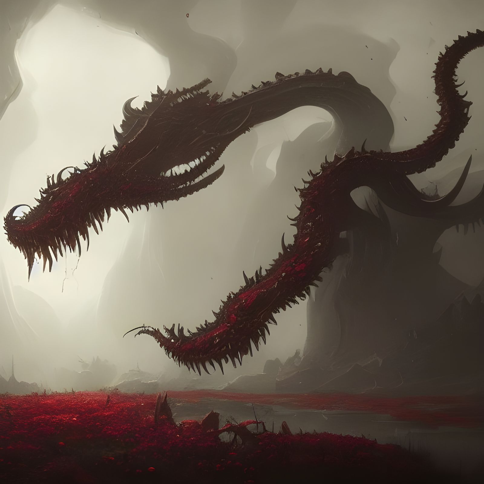 Eldritch Hydra Monster in Dark Fantasy Style