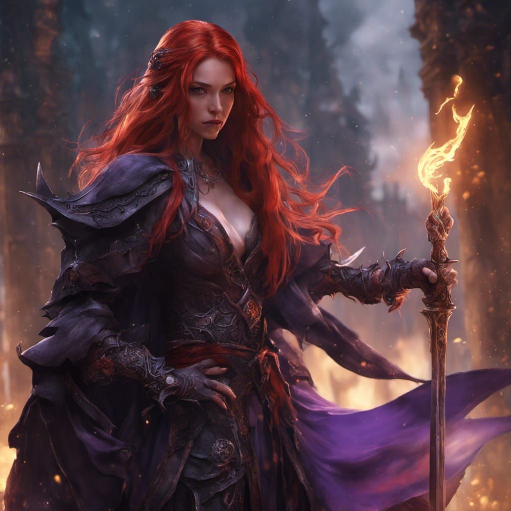 Stunning Elf Mage with Sword: Dark Fantasy Art