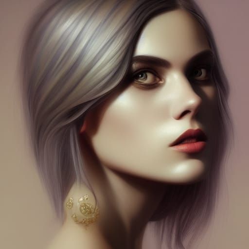 Enigmatic Beauty in Fantasy Art Style