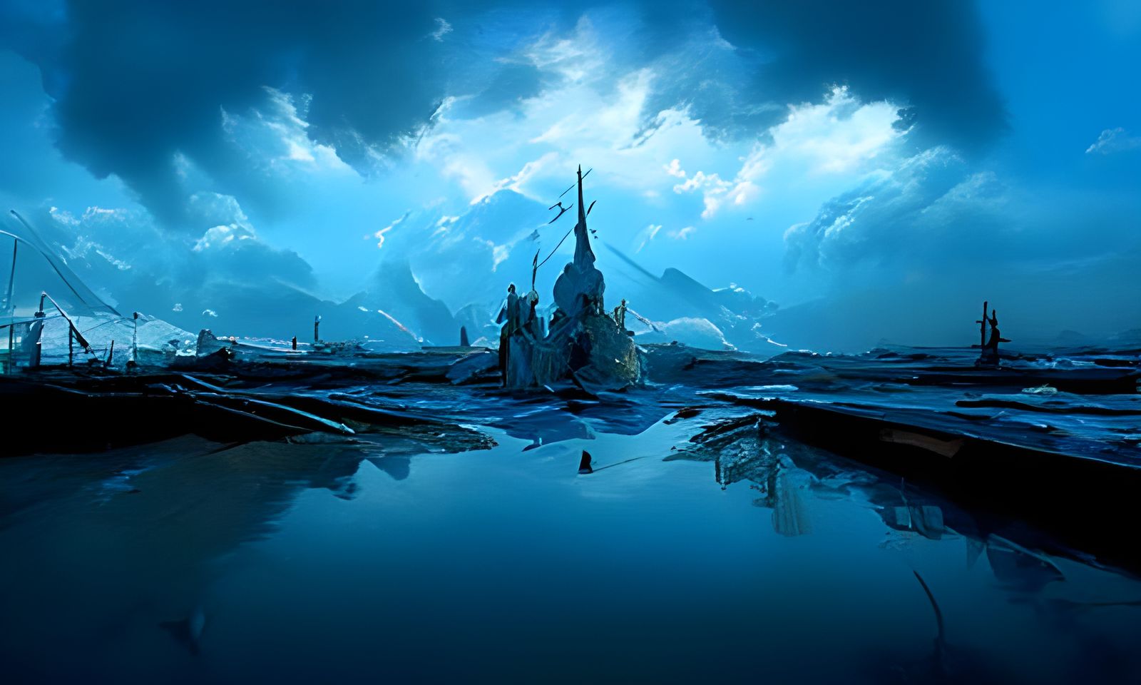 Icy Path to Frozen Castle in Romantic Style