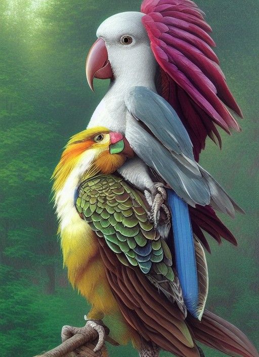 Aarakocra Bard Portrait in Ethereal Oil Painting Style