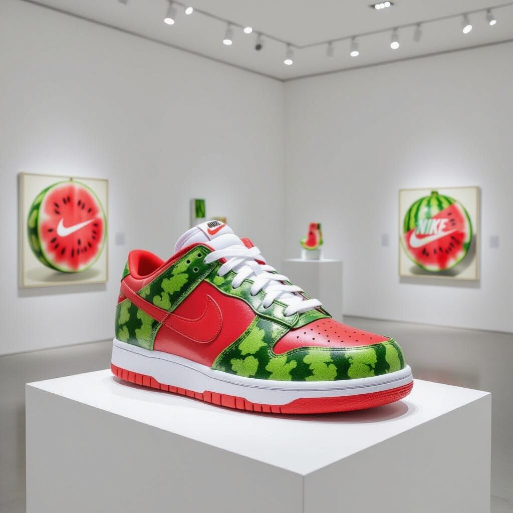 Watermelon Nike Shoe in Pop Art Style