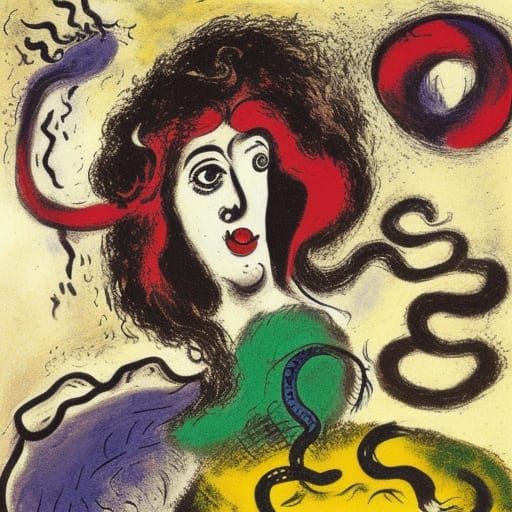 Medusa's Bad Hair Day: Surreal Sky Battle