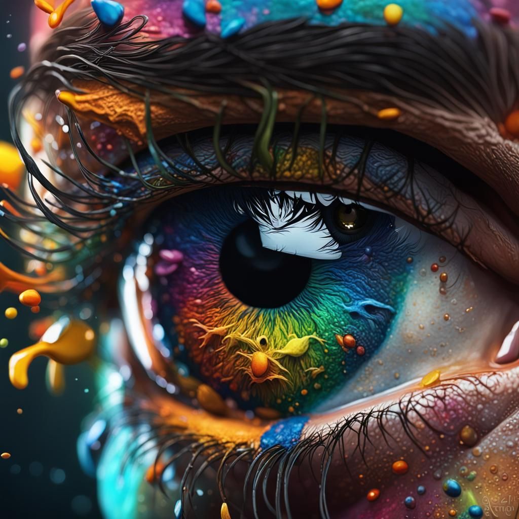 Hyperrealistic Dark Eye with Dramatic Lighting