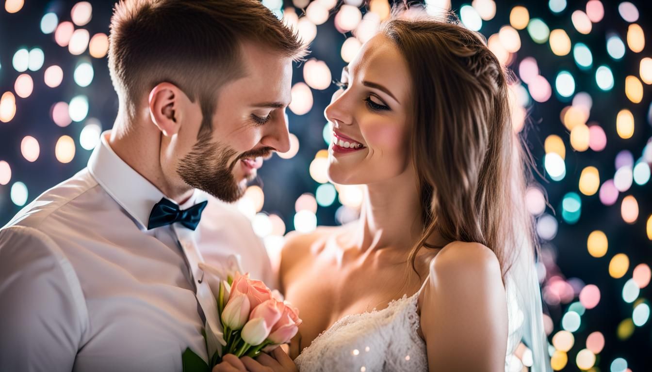 Lancé de milliers de Confettis, couple de jeune marié slavik...