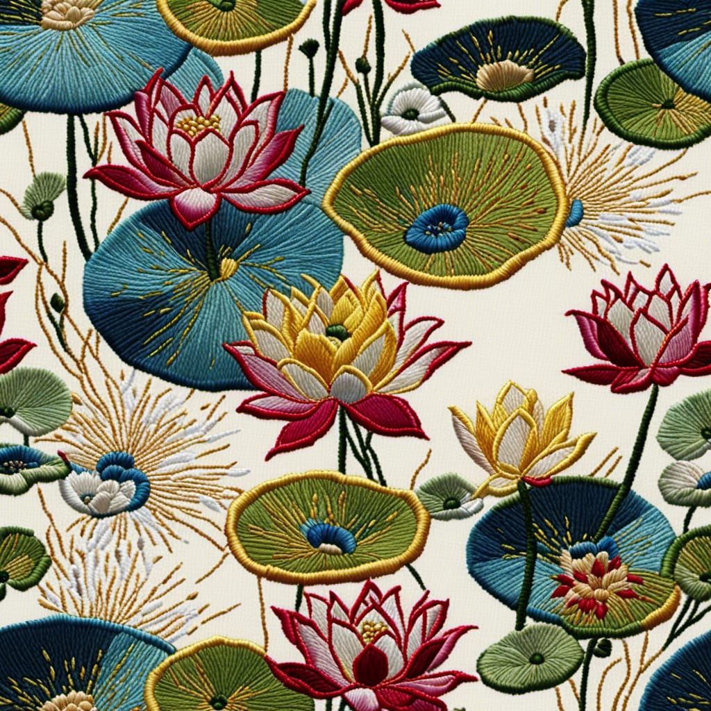 Abstract Embroidered Design with Intricate Details