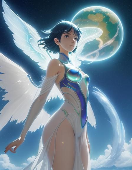 Ethereal Woman with Wings, Anime Key Visual