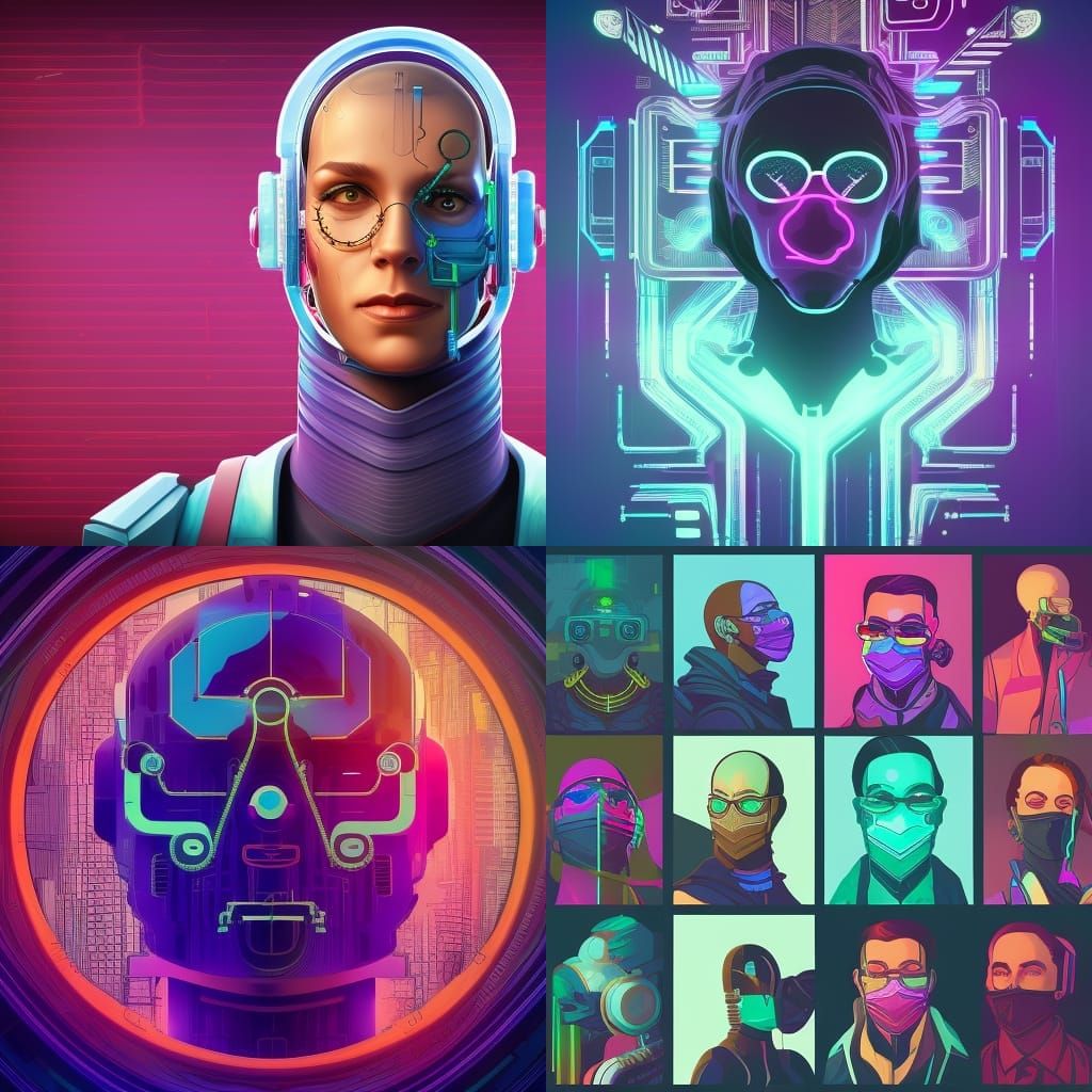 Cyberpunk Doctor Icon in Vector Art Style