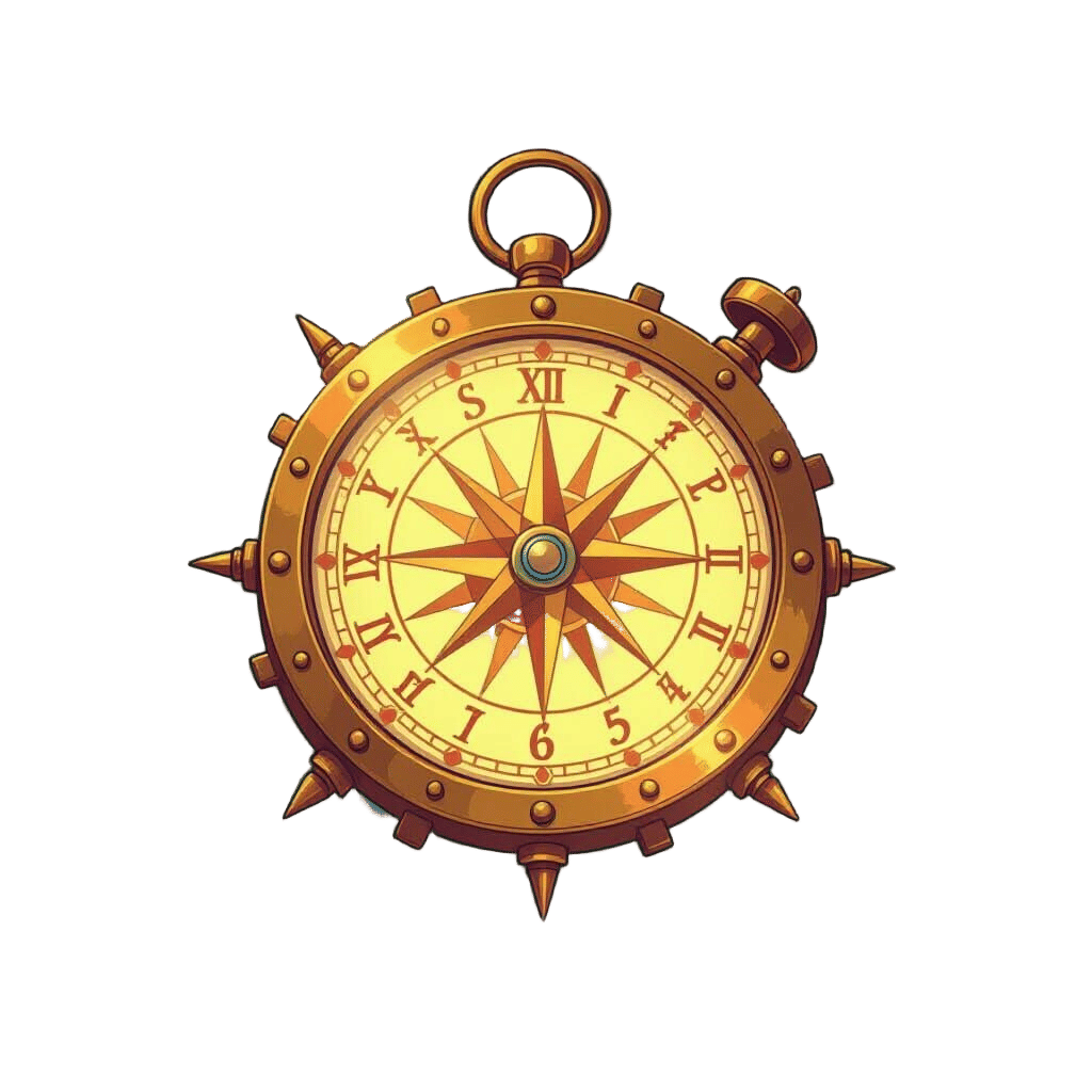 Time Traveler's Compass in Vibrant Cartoon Style