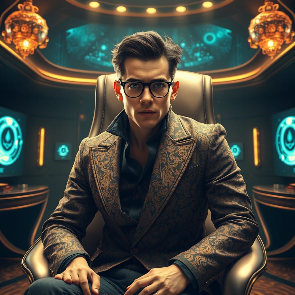 Elegant Man in Turmoil: A Futuristic Study