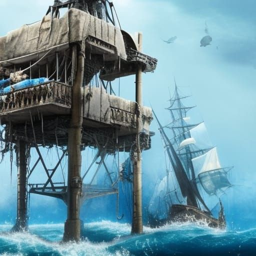 AI Generated Waterworld Landscape