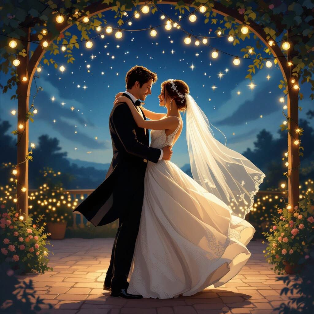 Dreamy Wedding Dance Under the Stars