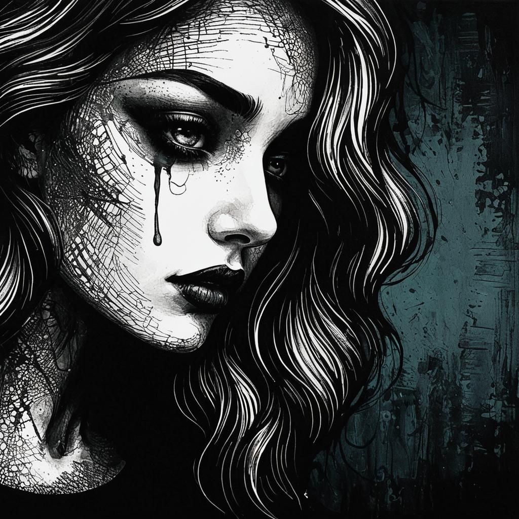 Abstract Art with Complementary Colors and Fine Details