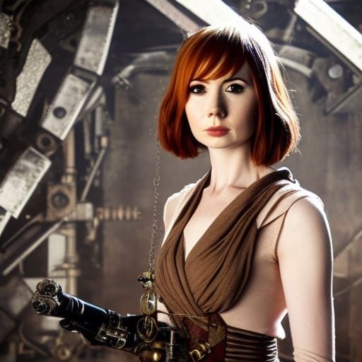 Karen Gillan as Rey with Steampunk Engine