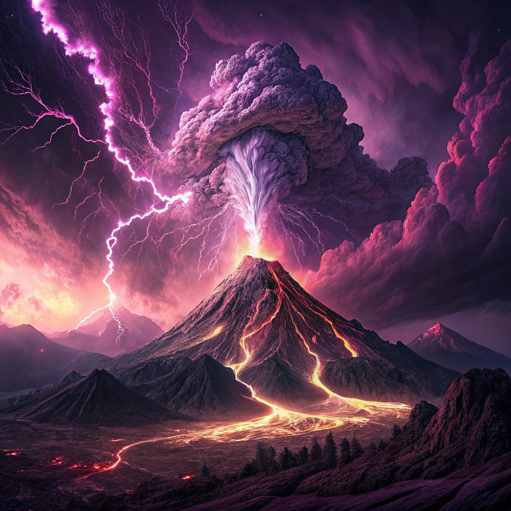 Fractal Electrostatic Volcano with Vibrant Colors