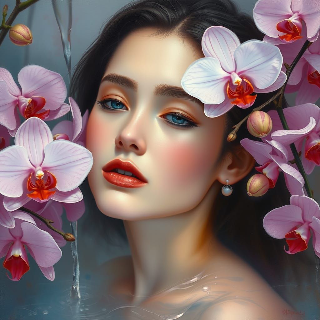 Ethereal Portrait in Impressionistic Style with Soft Pastel ...