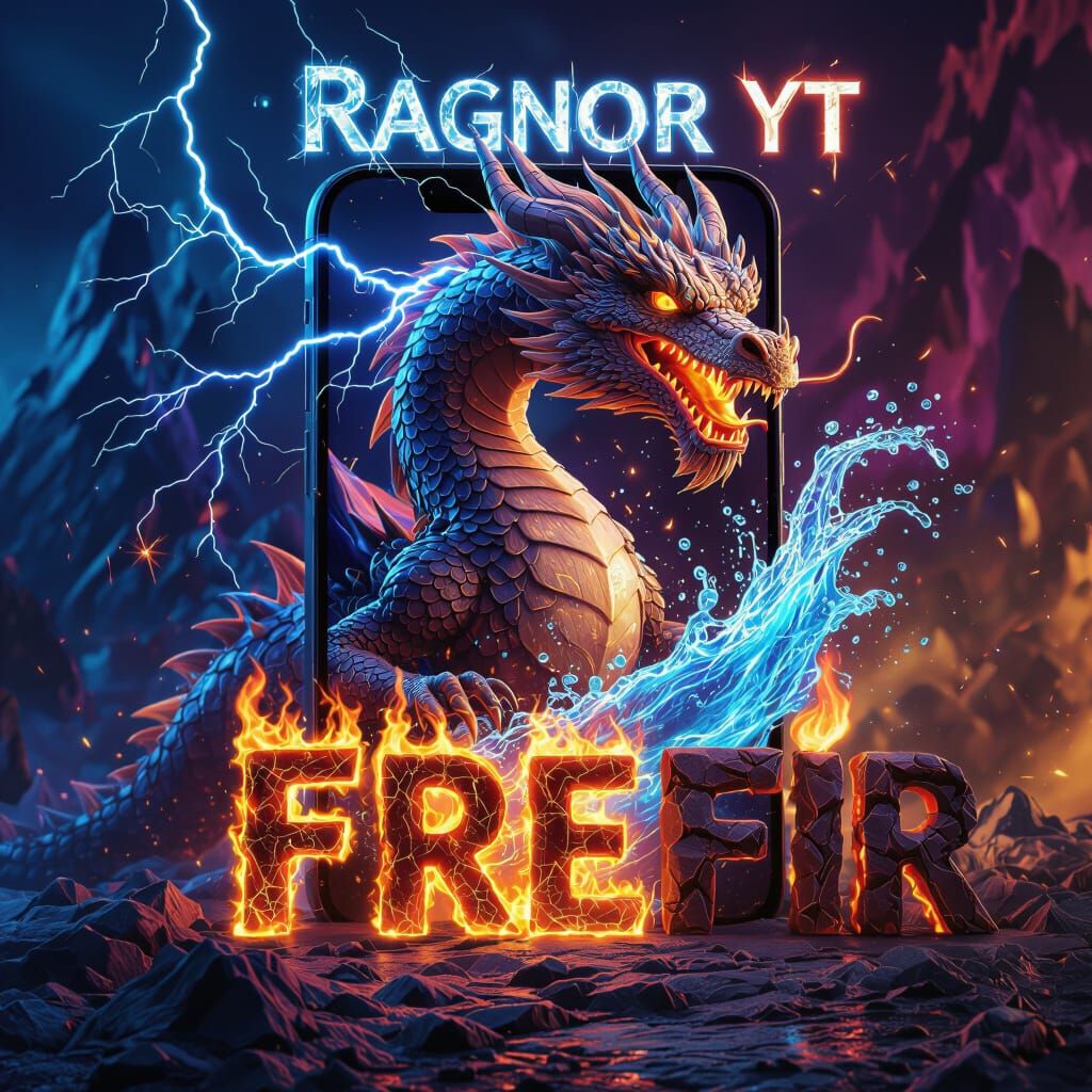 Hyper-Realistic Dragon Emerging from Smartphone Screen