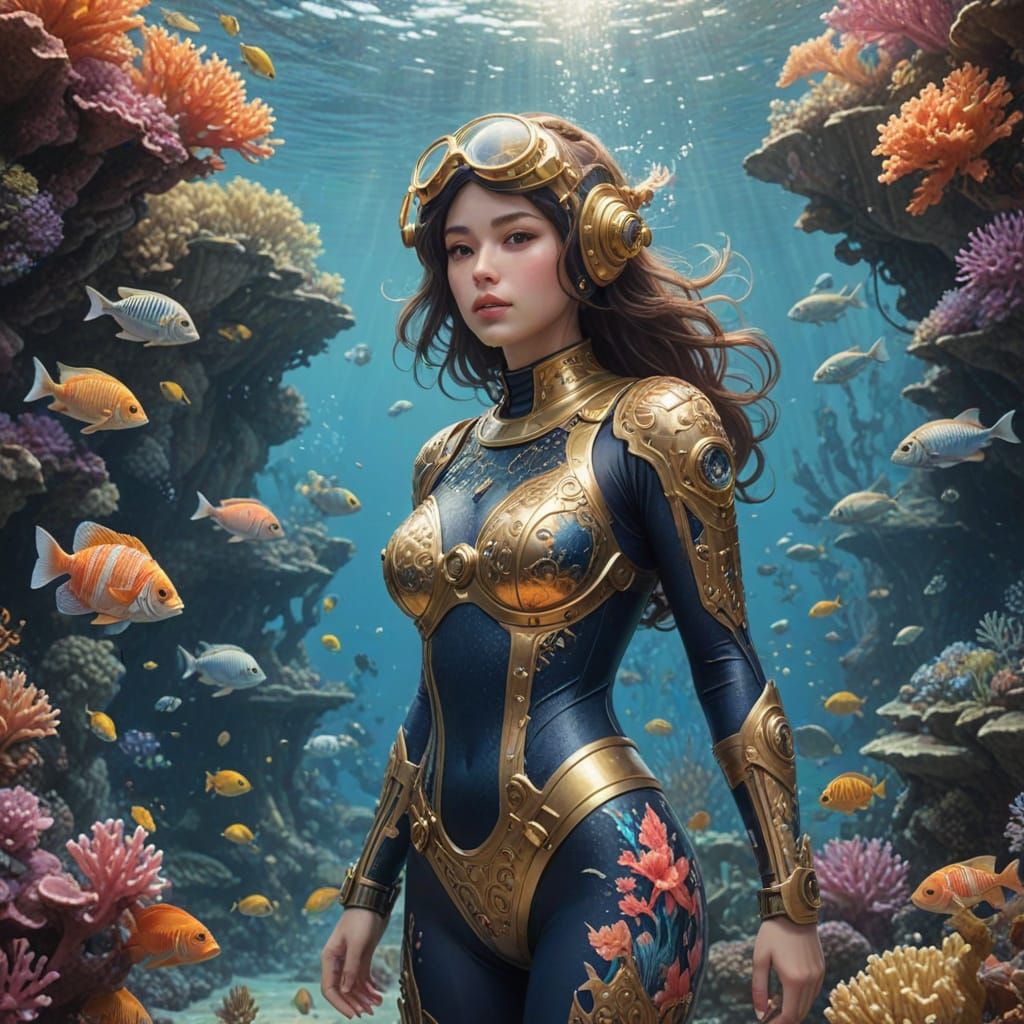 Regal Diver in Vibrant Coral Reef