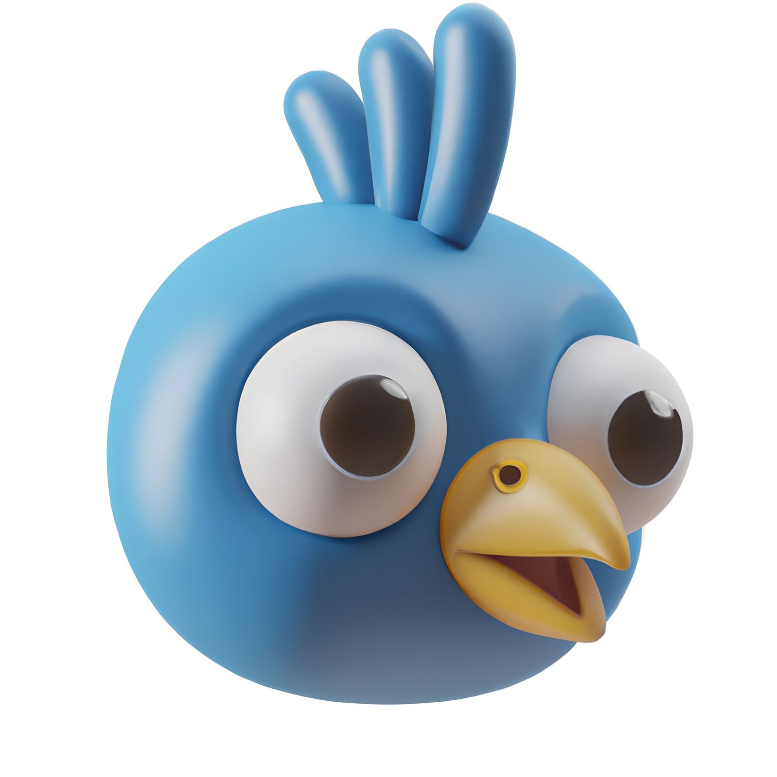 3D Render of a Happy Bird Emoji
