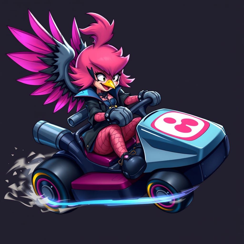 Gothic Birdie Chick Races in Mario Kart