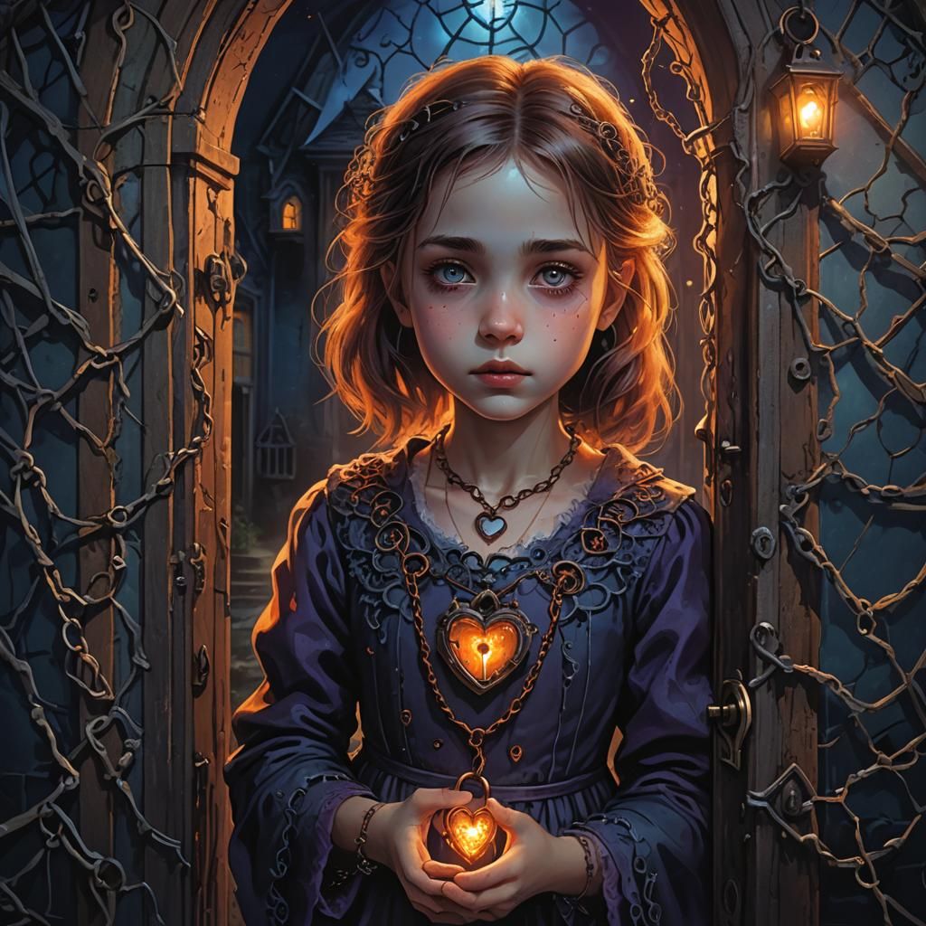 Eerie Haunted House Portrait in Dark Fantasy Style