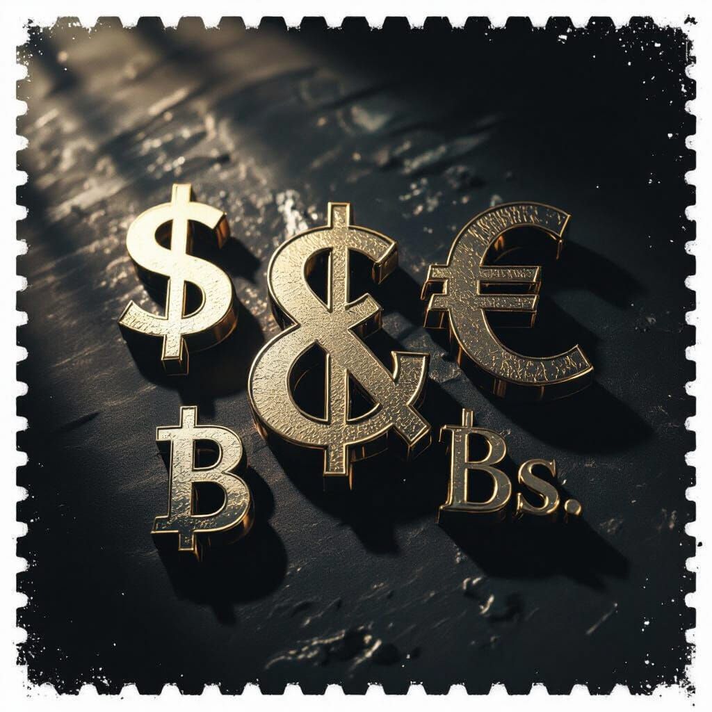 Cinematic Currency Symbols: Dollar, Euro, and Bolivarian Sob...