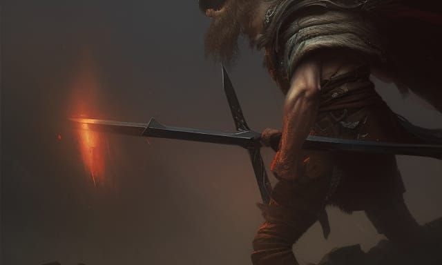 Furious Viking Warrior in Dark Fantasy Style