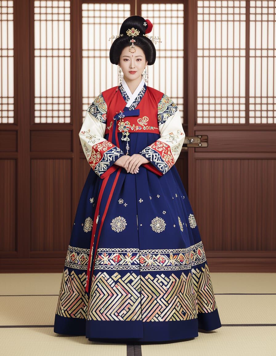 Royal Korean Women's Tteoguji Meori Hairstyle for Ceremonies