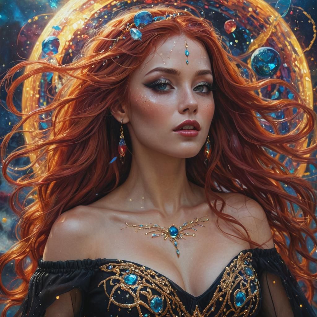 Goddess Rising: Fantasy Art in Vibrant Oil Painting Style