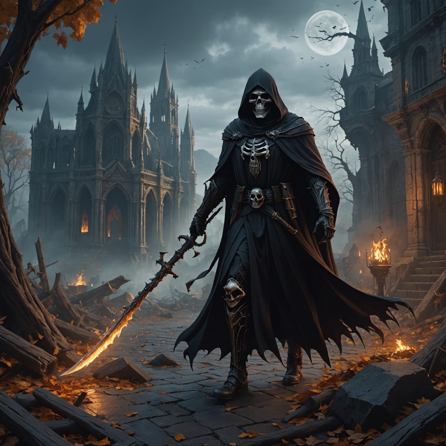 Detailed Grim Reaper Fantasy Concept Art
