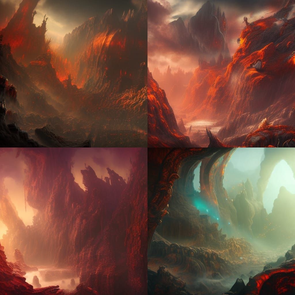 Infernal Rock Stage: Detailed Matte Painting