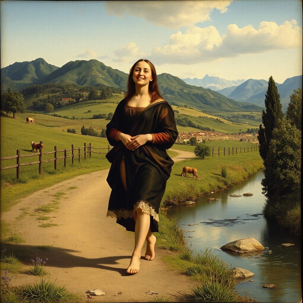 Young Mona Lisa Strolls with Leonardo in 15th Century Italy