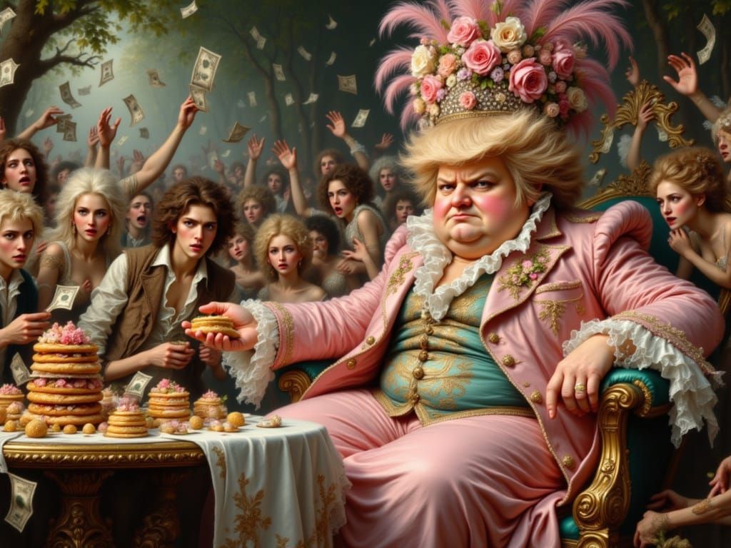 Rococo Aristocracy: A Noblewoman's Lavish Display of Wealth