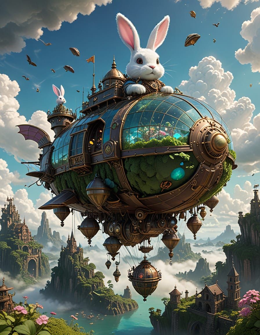 Steampunk Easter Airship Soars Through Enchanted Skies