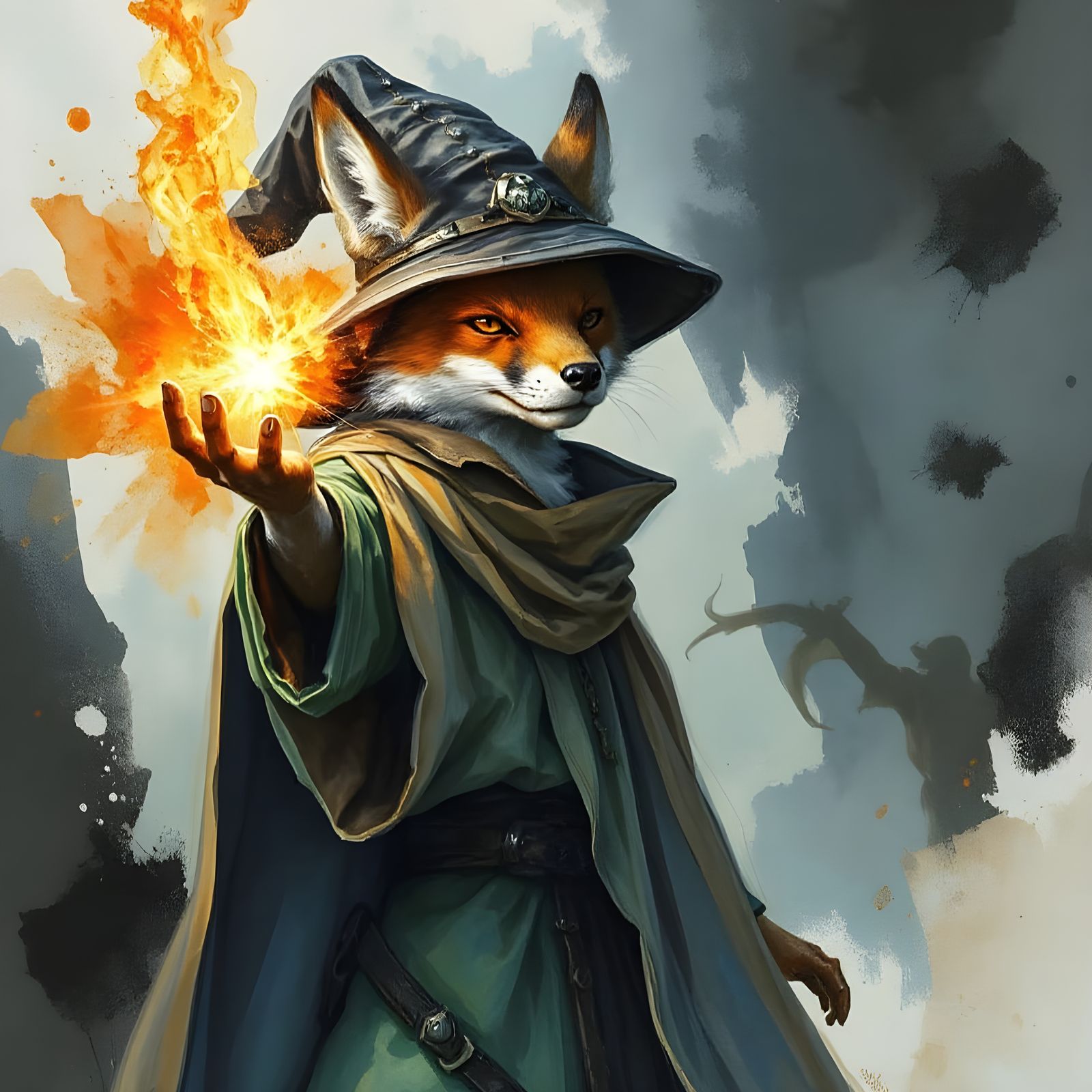 Mystical Fox Wizard Conjures Ancient Magic