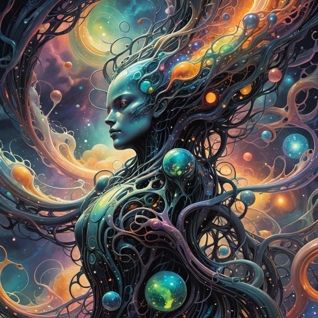 Ethereal Mass of Iridescent Cells: a Sci-Fi Concept