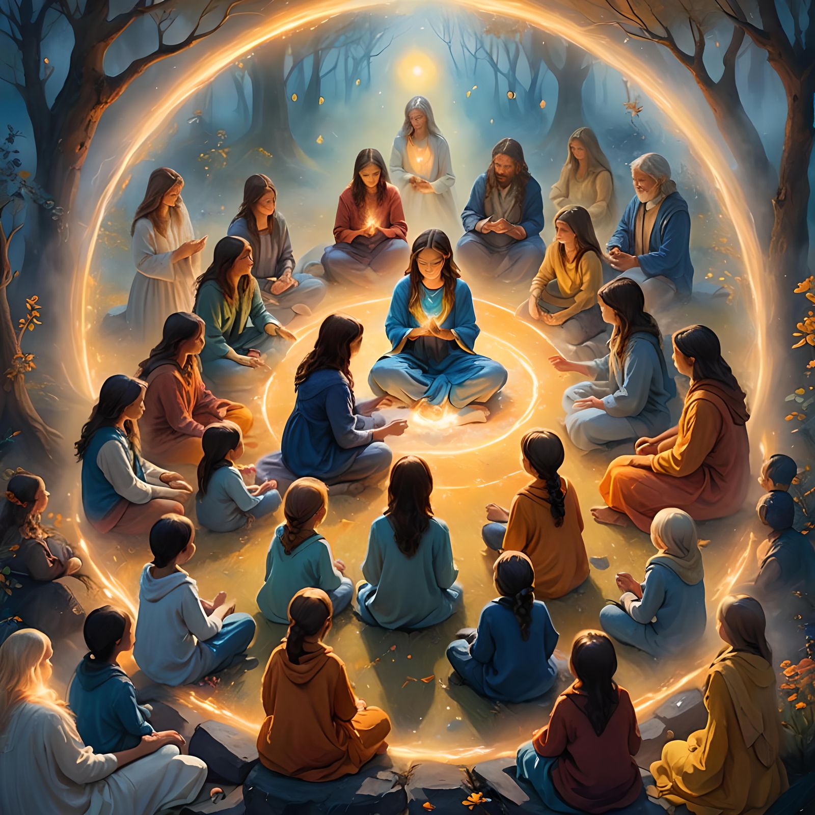 Healing Circle: Inner Child Unity in Matte Painting