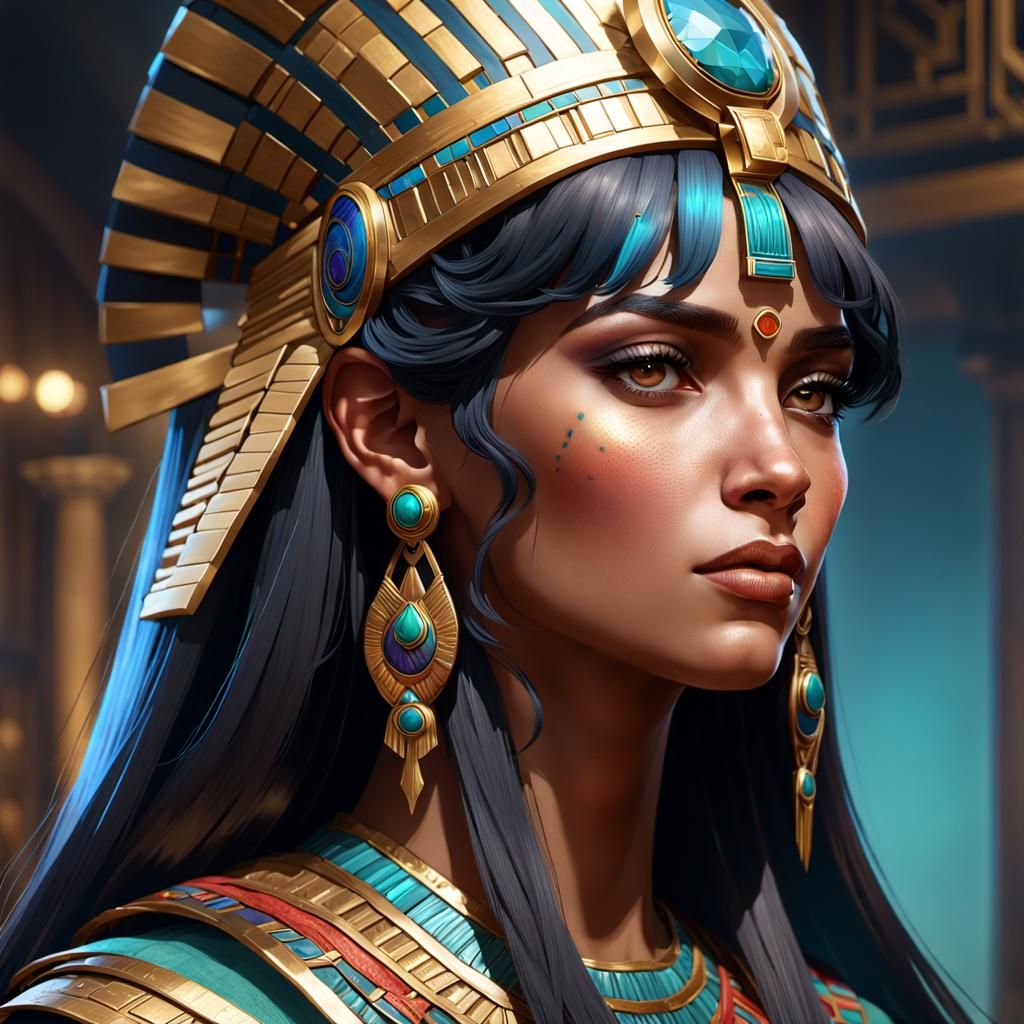 Cleopatra Portrait in Art Nouveau Style