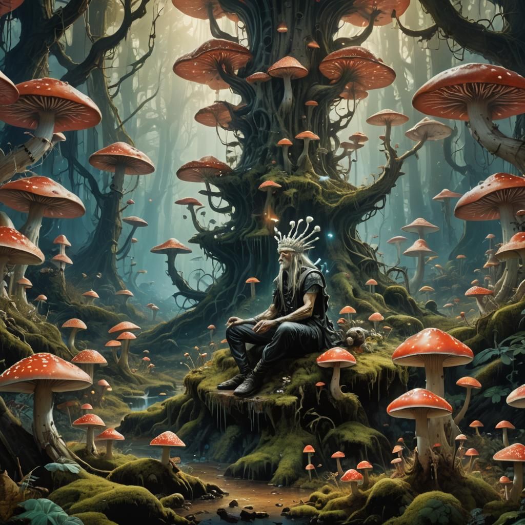 God of Flying Agaric in Ethereal Forest