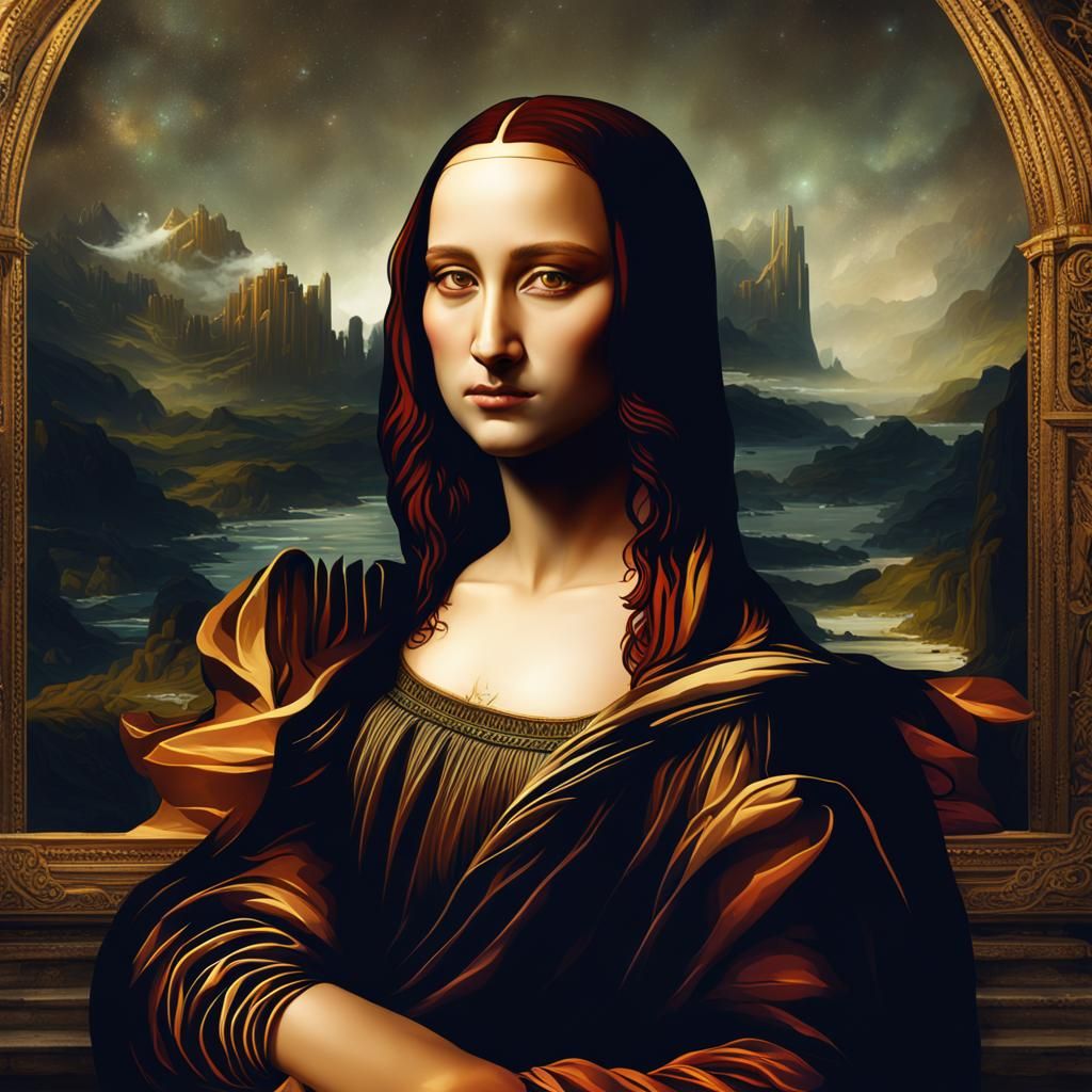 Detailed Matte Painting of the Mona Lisa