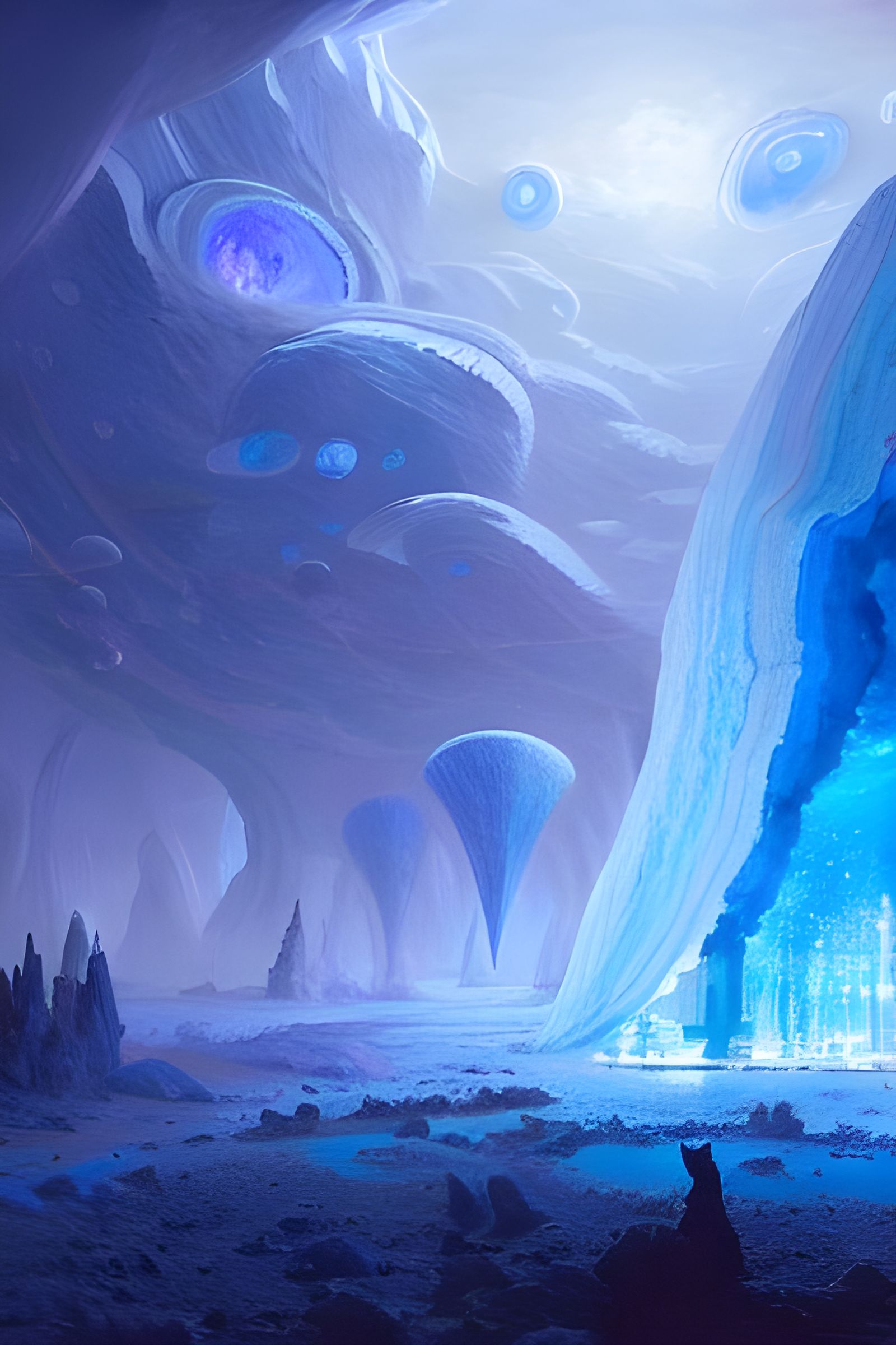 Blue Geode Creation: A Matte Painting