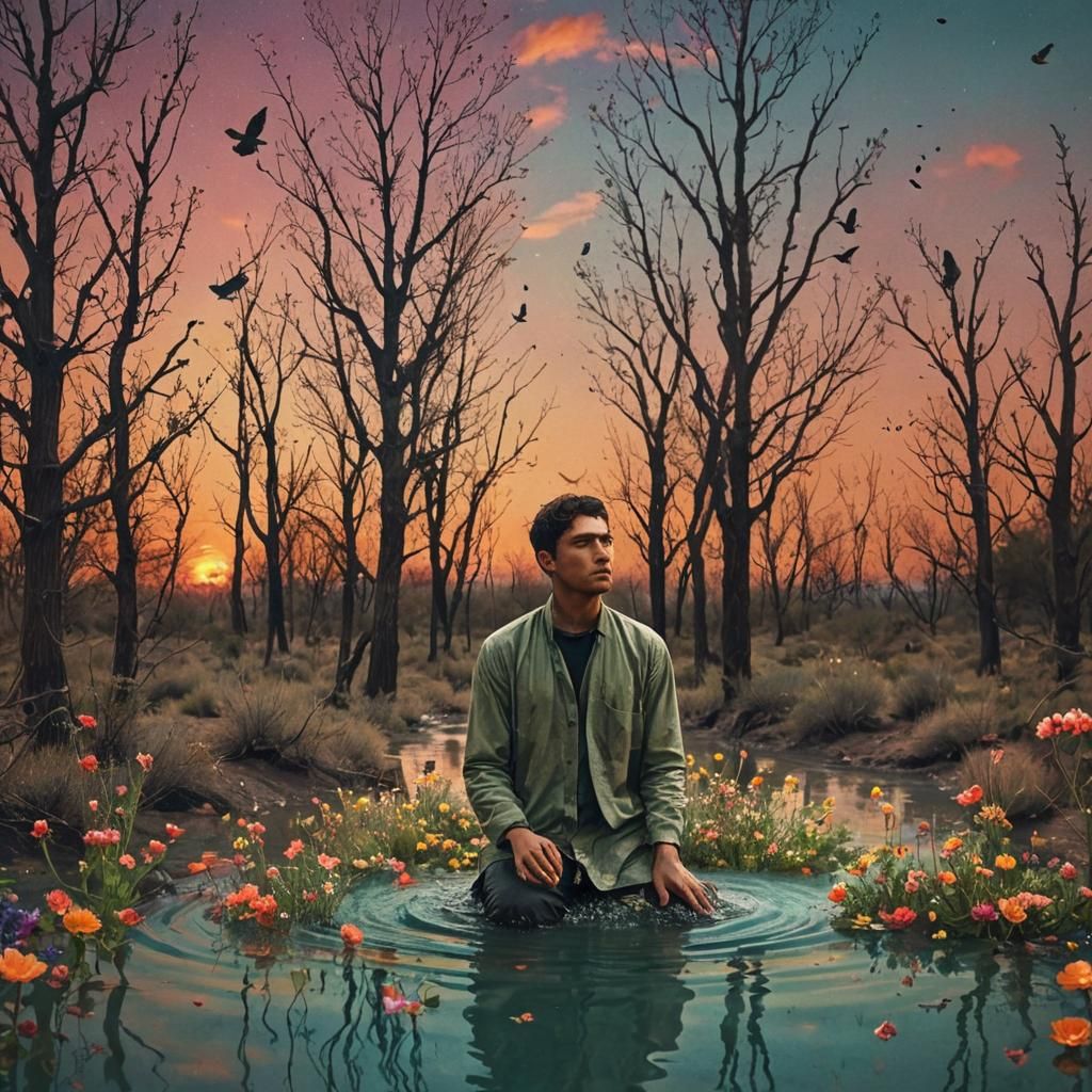 Gratitude Collage: Desert to Forest in Digital Art