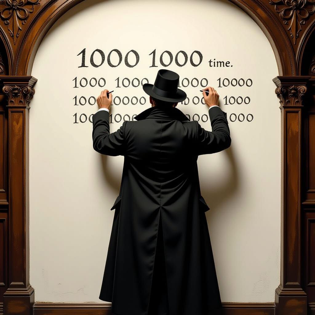 Sherlock Holmes Writes 1000 in Pre-Raphaelite Style