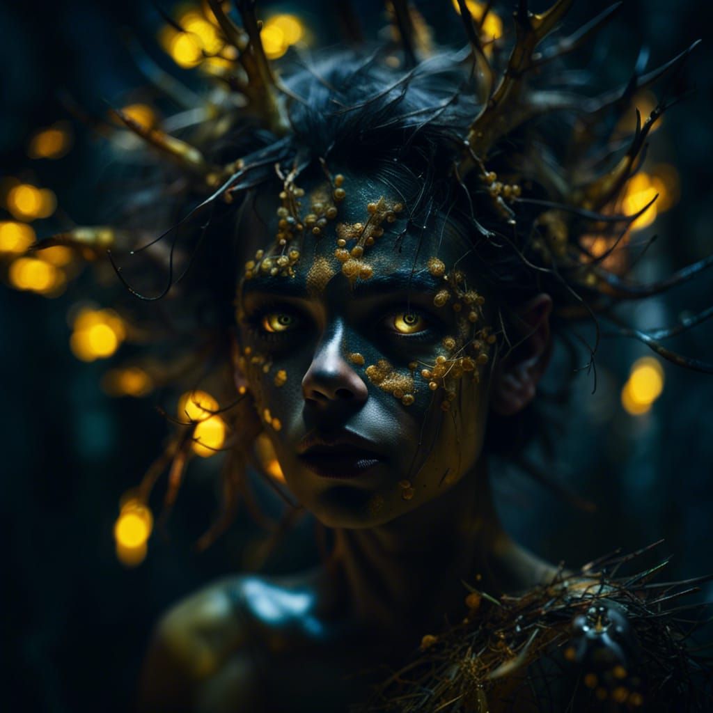 Ethereal Fairy Portrait in Hypermaximalist Style